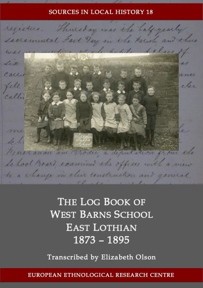 front cover of the log book of west barns school